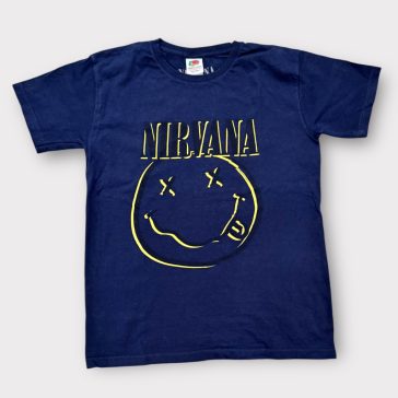 Sötétkék Nirvana mintás póló