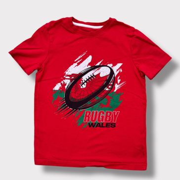 Piros, rugby mintás póló