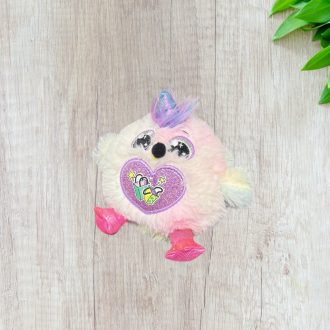 Rainbocorn csillámszív plüss