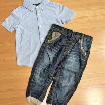 Bélelt farmernadrág, elegáns inggel