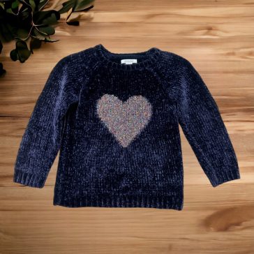 S.kék szívecskés pulóver