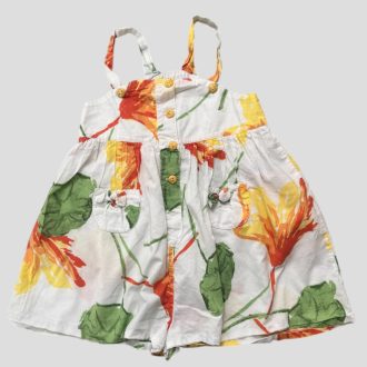 Narancssárga virágos playsuit