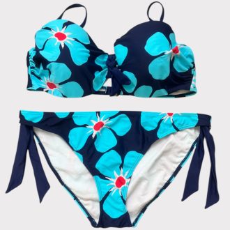 Türkiz virágos bikini