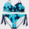 Türkiz virágos bikini
