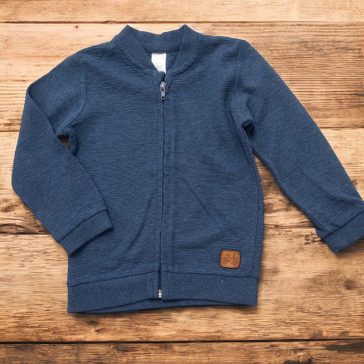 Sötétkék cipzáros kardigán 